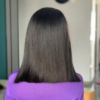 Peluca de Cabello Natural con Frente de Encaje, Corte Bob, Doble Trama, 200 Densidad, Liso Extremo, Peluca Bob SDD