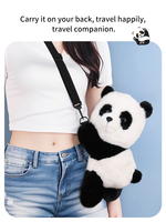 Jouet éducatif interactif parlant en forme de panda avec des matériaux en polyester et coton, rembourrage en coton PP, design portable pour enfants