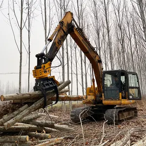 Greifer Kettensäge Bagger Anbaugeräte Baums chneide maschine mit Greifers äge zum Schneiden und Bewegen