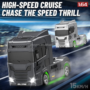 <span class=keywords><strong>Camion</strong></span> <span class=keywords><strong>de</strong></span> transport <span class=keywords><strong>de</strong></span> voitures miniatures RC à l'échelle 1/64 en gros, avec direction entièrement proportionnelle, lumières LED et simulation <span class=keywords><strong>de</strong></span> voiture <span class=keywords><strong>de</strong></span> drift RC <span class=keywords><strong>de</strong></span> poche - Product Image 2