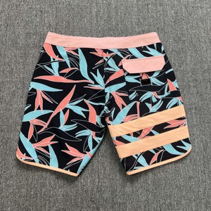 Men's Quick Dry Board Shorts Floral Print Drawstring Waist <b>Mid</b> Length Casual Swimwear with Pockets - Product Image 2