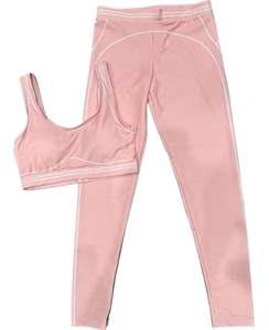 2026 Aol0 Two-Piece Contrasting Colors Sports Set with Bra <strong>Leggings</strong> Comfortable Elastic Breathable Spandex Polyester Yoga Sets - Product Image 4
