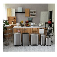 Chariot utilitaire roulant à 3 niveaux pour cuisine Support de rangement multifonctionnel en métal avec roues en fer pliable-pour usage domestique