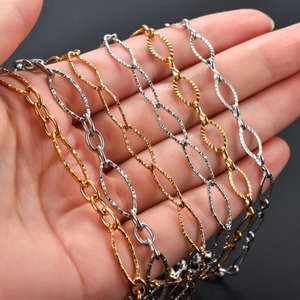 Cadena de Acero Inoxidable con Eslabones Ovalados y Brillantes de 6.5/7/8mm, Estilo Figaro, para Mujeres y Hombres, Gargantilla Geométrica con Rombo, Joyería Metálica - Product Image 5