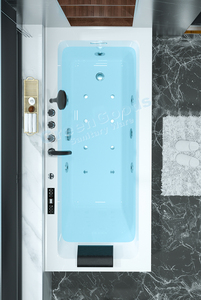 Sannce — baignoire rectangulaire 59 pouces pour salle de bain, <span class=keywords><strong>douche</strong></span> à tremper <span class=keywords><strong>verticale</strong></span> en acrylique, pour deux personnes - Product Image 4