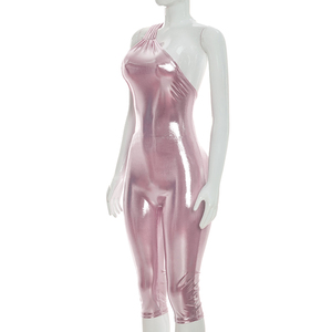 Viviblook D26JP189 Mono casual de verano para mujer, sexy, sin mangas, con hombros descubiertos, para fiesta, de una pieza - Product Image 4