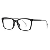 Monture de lunettes carrée pour homme LS091, mélange d'acétate et de métal, monture optique vintage, anti-lumière bleue