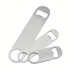 Custom Logo Brand Bar Stainless Steel Opener Bar Blade Silver Rose Black Blank <b>Flat</b> <b>Battery</b> Powered Eco-Friendly Beer Opener - Product Image 2