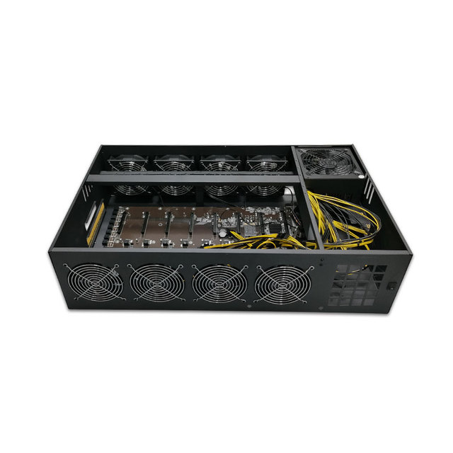 8 GPU Metal Case Computer Frame Rack Kit with Fully-Loaded Motherboard PSU & 8 Fans-ATX Style Stocked Product