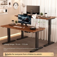 Table de bureau électrique intelligente à double moteur pour e-sport et télétravail avec design moderne en bois