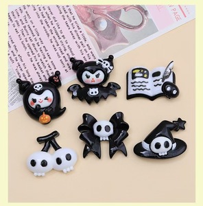 Accessoires décoratifs pour Halloween : breloques en résine DIY (squelette, fantôme, cerise, nœud, momie, lapin) pour coques de téléphone et pinces à cheveux - Product Image 5