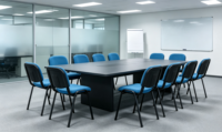 Chaise de visiteur empilable en tissu, cadre en métal noir, pour conférences, formations et personnel