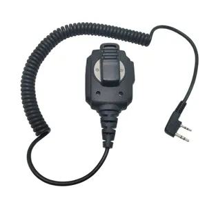 H77B-K 2 Way Radio Speaker Microphone With 2.5mm 3.5mm Earphone Jacks Compatible With Baofeng Kenwood Midland Motorola