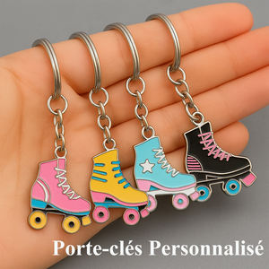 Fabricant en gros de porte-clés personnalisés en émail doux et dur pour patins à roulettes, porte-clés patins à roulettes, cadeau promotionnel - Product Image 1