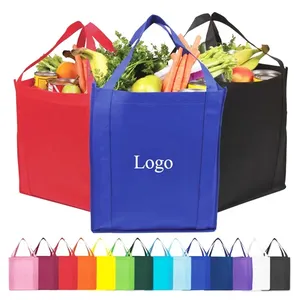 2024 High Quality Custom Non-Woven Shopping Bag for Food Fruit and Vegetables Folding Style with <b>Dot</b> Pattern and Printed Logo - Product Image 5