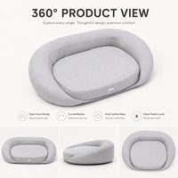 En gros, Tapis de couchage orthopédique pour animaux de compagnie (chiens et chats) avec soutien cervical, ouverture large, rembourrage POE, résistant aux morsures et lavable, personnalisable OEM