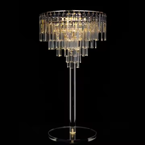 Illuminazione a LED acrilico oro argento matrimonio cristallo di fiori Stand, decorazione di nozze tavolo da pranzo <span class=keywords><strong>centro</strong></span> tavolo vaso di fiori - Product Image 2