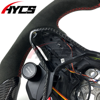 Volant sport en cuir suédé de haute qualité avec fibre de carbone et LED avec bouton de démarrage R8 pour Volkswagen Tiguan VW MK8 Golf 8 GTI R