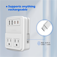 Prise murale multifonctionnelle personnalisable US en cuivre, 3 prises, 2 USB + 2 ports Type-C, 250V 10A, sécurité enfant