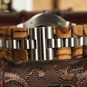 Relojes de Lujo para Hombre, Envío Rápido, Relojes de Pulsera Deportivos Mecánicos Automáticos con Esqueleto, Simulación de Madera de Bambú - Product Image 6
