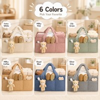 Sac à langer grande capacité toutes saisons en polaire Teddy avec logo couleur personnalisé, fourre-tout de rangement en peluche pour maman, poignées incurvées pliables, OEM ODM