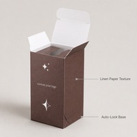 Matte Dunkelbraune Leinen-Geschenkbox mit Individueller Bedruckung für Nahrungsergänzungsmittel Wellness Steckverschluss-Faltkarton Luxusverpackung