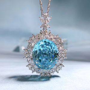 Nuevo Collar con Colgante Ovalado Azul <span class=keywords><strong>Parra</strong></span> de Plata 925 con Circonita 5A de 18*21 mm y Diseño de Ojo, Venta Directa de Fábrica, Joyerí<span class=keywords><strong>a</strong></span> para Bodas 2023 - Product Image 2