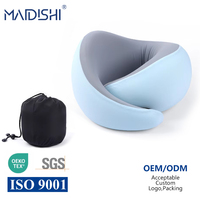 Oreiller de voyage ergonomique en mousse à mémoire de forme en U pour le cou et le dos – Écologique, réglable, massant, portable et rafraîchissant