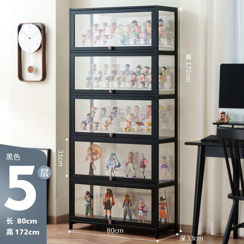 Black [Transparent on all four sides], five doors, 80cm long