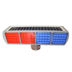 Feux de signalisation clignotants solaires à LED, 4 lampes, double face, montage sur poteau, cadre en aluminium, IP65, pour travaux routiers, alerte de circulation - Product Image 3