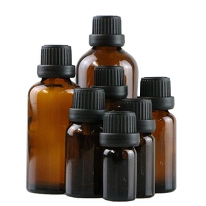 Bon prix bouteille d'huile essentielle ambrée bouteille en verre ambré avec euro compte-gouttes bouchon noir - Product Image 2