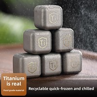 Glaçons carrés réutilisables à refroidissement rapide en acier inoxydable 304 avec placage en titane de qualité alimentaire pour whisky