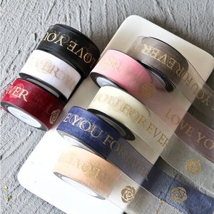 Ribest โพลีเอสเตอร์แฟลช<span class=keywords><strong>ผง</strong></span>ชีฟองริบบิ้นรักคุณตลอดไปซาตินพิมพ์ของขวัญ1นิ้ว25มิลลิเมตรดอกไม้เครื่องประดับ - Product Image 2