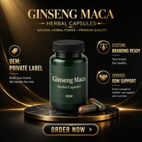 Capsules à base de ginseng et de maca OEM ODM, 60 capsules, complément alimentaire, marque privée