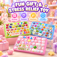 Jouet anti-stress mignon en PU en forme de clavier, à remontée lente, doux, motifs de dessins animés variés, boîte de présentation en gros