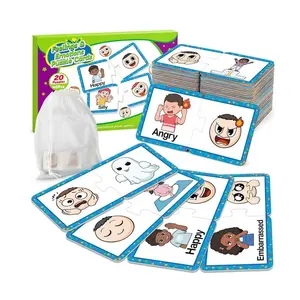 Sentimientos y emociones Puzzle Cards Feelings Chart Juguetes para niños Actividades de aprendizaje social y emocional Juegos de terapia del habla
