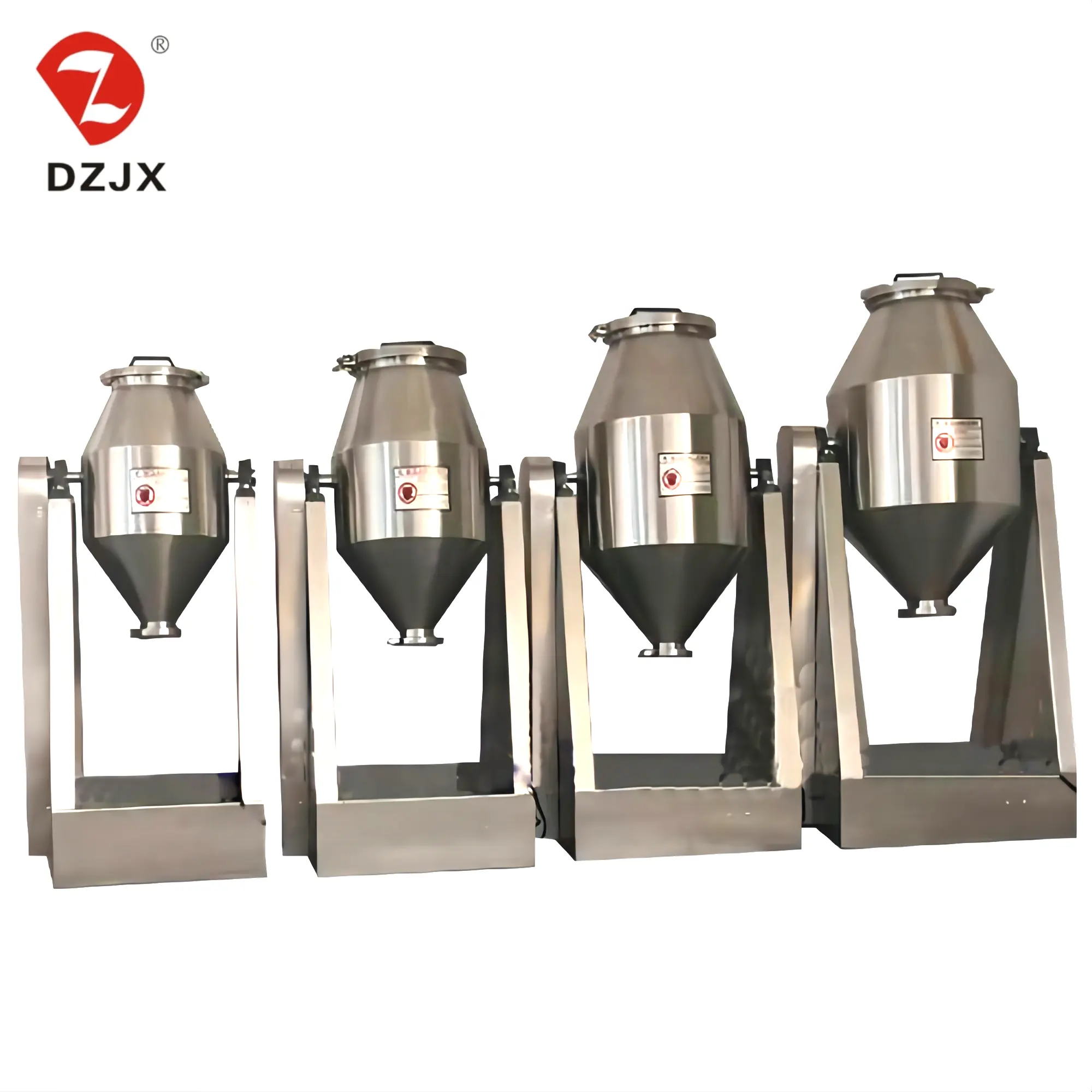 Mélangeur à tambour rotatif de poudre DZJX 100kg 200 litres de qualité alimentaire écrous et café en acier inoxydable mélangeur à double cône simple