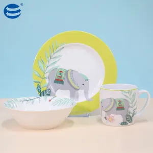 Excellent Ceramic dinner set porcelain set of porcelain dinnerware 3pcs children dinner ware