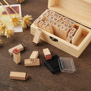 Jeu de tampons en bois personnalisés pour enfants, jeu de tampons, <span class=keywords><strong>écologique</strong></span>s, bon marché, vente en gros, - Product Image 2