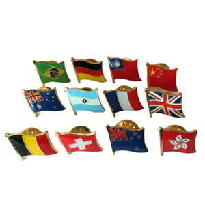 Stock Pas Cher Tous Les Pays Goupille Croisée Double Drapeau Insigne D'épinglettes - Product Image 5