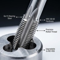 Jeu de tarauds et filières 20/40/110 pièces métriques et impériales SAE M3-M20 en acier Gcr15 HSS, kit d'outils de filetage et de taraudage, boîte métallique OEM