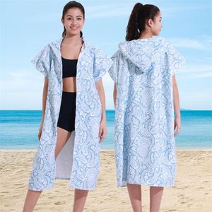Peignoir de bain poncho moderne imprimé à séchage rapide, en microfibre absorbante, avec capuche, pour la plongée, le surf, la plage - Product Image 2