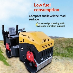 Mini-compacteur vibrant portatif à roues en acier simples et doubles pour pelouse, type rouleau compresseur 3 roues - Product Image 1