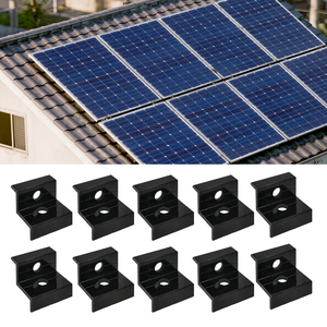 TRIPSOLAR TP-EC <span class=keywords><strong>Kit</strong></span> de <span class=keywords><strong>fixation</strong></span> pour panneaux solaires en aluminium anodisé noir, système de montage sur toit/au sol, résistant au vent de 60 m/s - Product Image 5