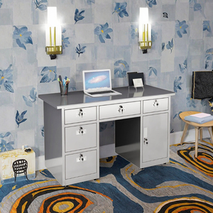 Hiện đại thân thiện với môi thép không gỉ bàn văn phòng với 3 bền ngăn kéo Wall Mount cài đặt máy tính lưu trữ - Product Image 3