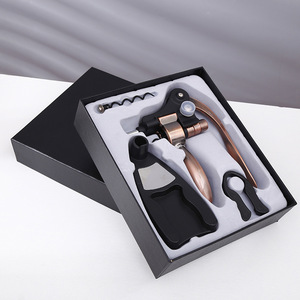 <span class=keywords><strong>Tire</strong></span>-<span class=keywords><strong>bouchon</strong></span> lapin en alliage de zinc Ensemble ouvre-vin avec coupe-feuille, conception de levier, Logo personnalisé avec boîte-cadeau - Product Image 1