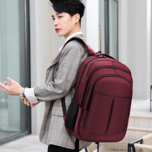 Laptop <b>Backpack</b> Large Capacity Business Travel Shoulder Bag Male Solid Color <b>Black</b> Blue Burgundy Spring 2023 - Product Image 3