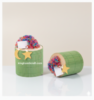 Panier de rangement rond multifonctionnel moderne, fait à la main, écologique, pour le Ramadan et l'Aïd - Organisateur en rotin tressé naturel, prix compétitif