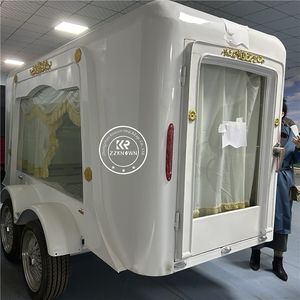 รถม้าศพมาตรฐานยุโรปแบบกำหนดเอง ผลิตจากเหล็ก Q235B พร้อมล้อลายไม้แบบกำหนดเอง - Product Image 5