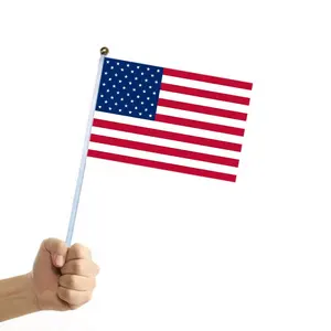 促销旗帜横幅手提小美国国旗棒100件/包14 * 21厘米促销旗帜